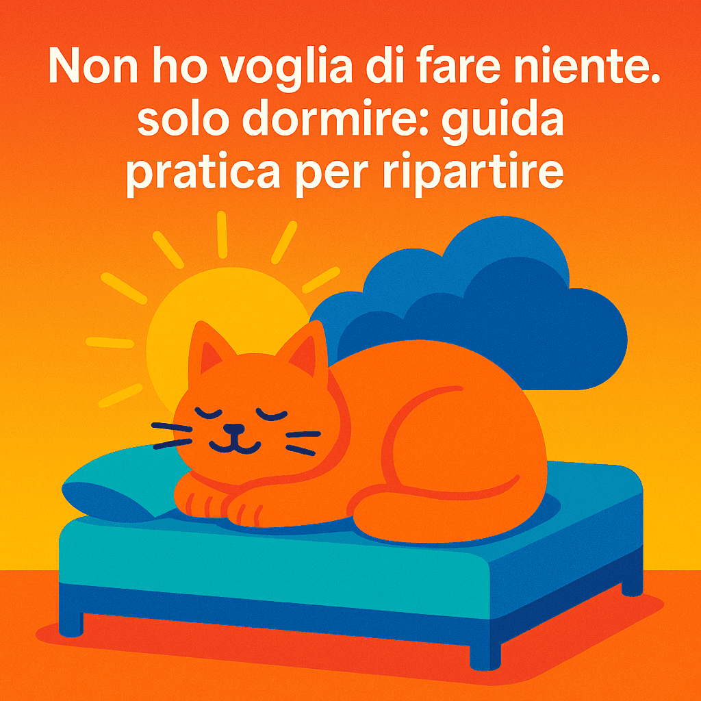 Non ho voglia di fare niente, solo dormire: guida pratica per ripartire