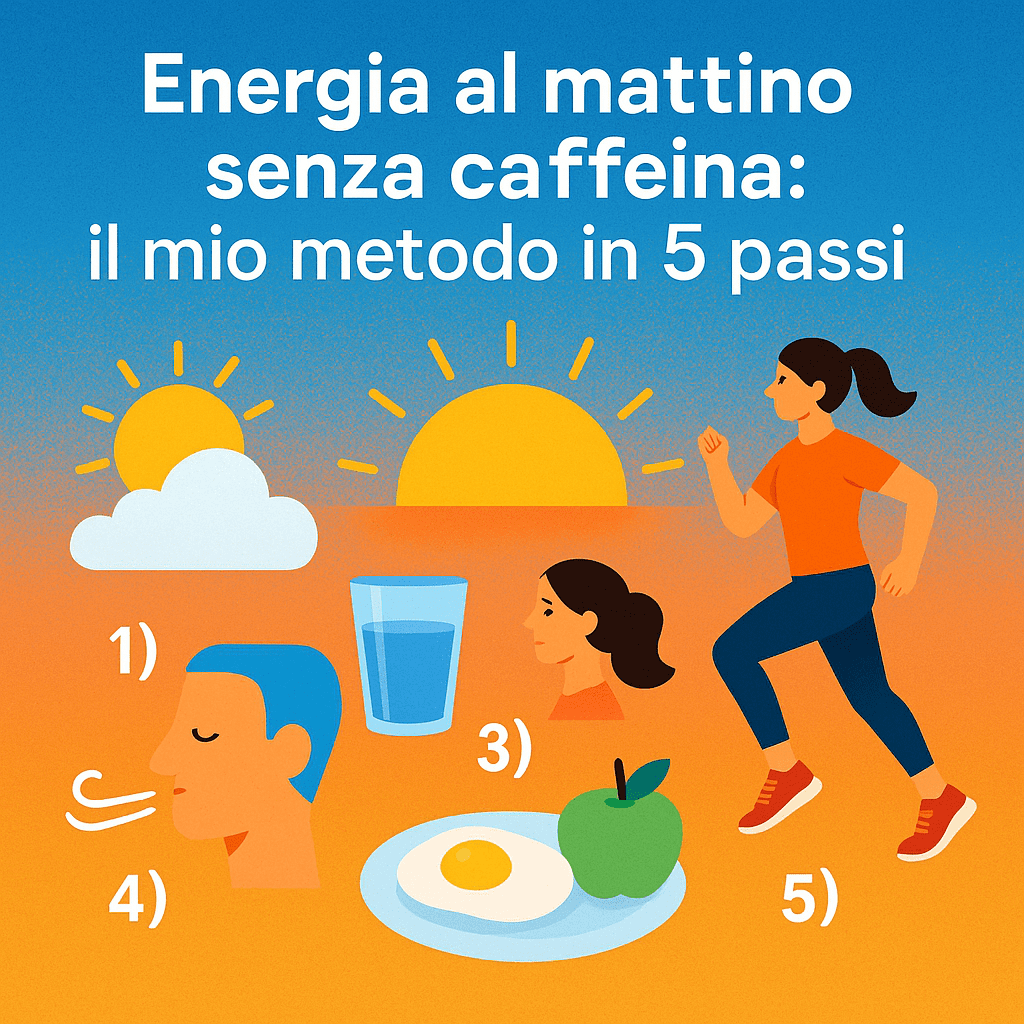 Energia al mattino senza caffeina: il mio metodo in 5 passi